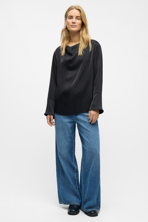 Chilli Waterfall Top - Black