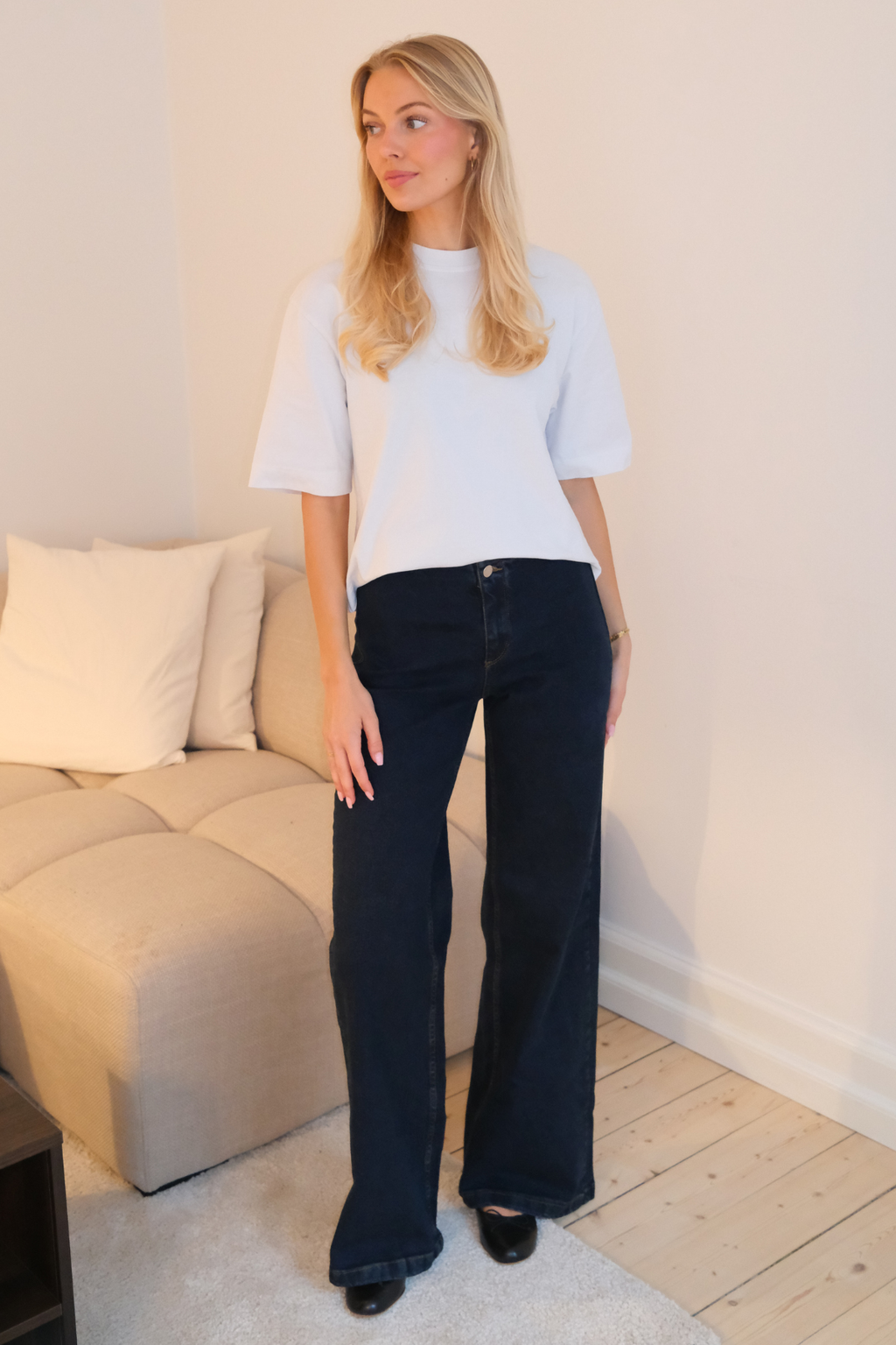 Široke traperice Miley - tamnoplave