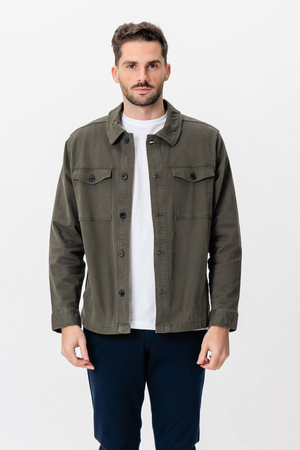 Twill Overshirt - Dark Olive Twill Overshirt - Dark Olive