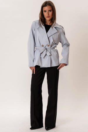 Sia Short Trenchcoat - Sky Blue