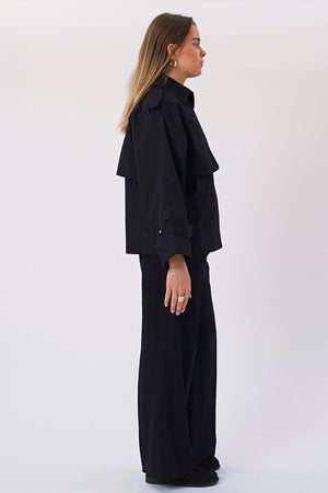 Elara Short Trenchcoat - Black