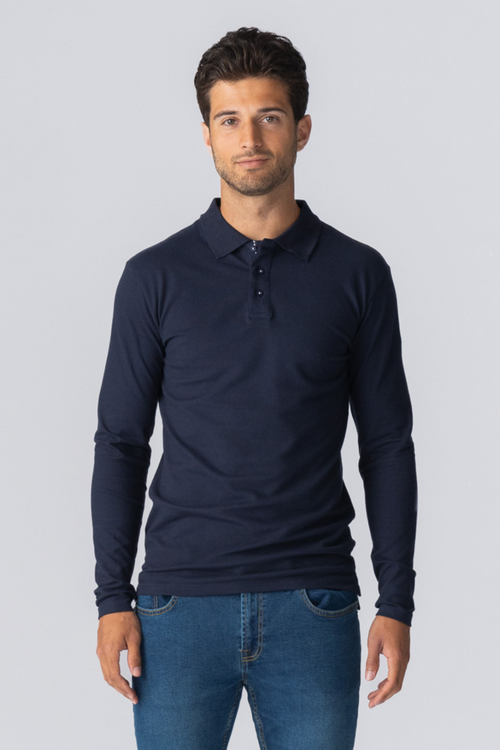 Muscle Léine polo muinchille fada - Navy