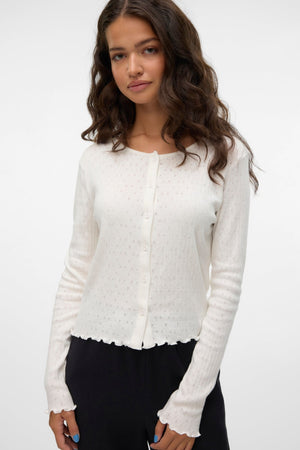 Isa O -Neck Cardigan - Snow White
