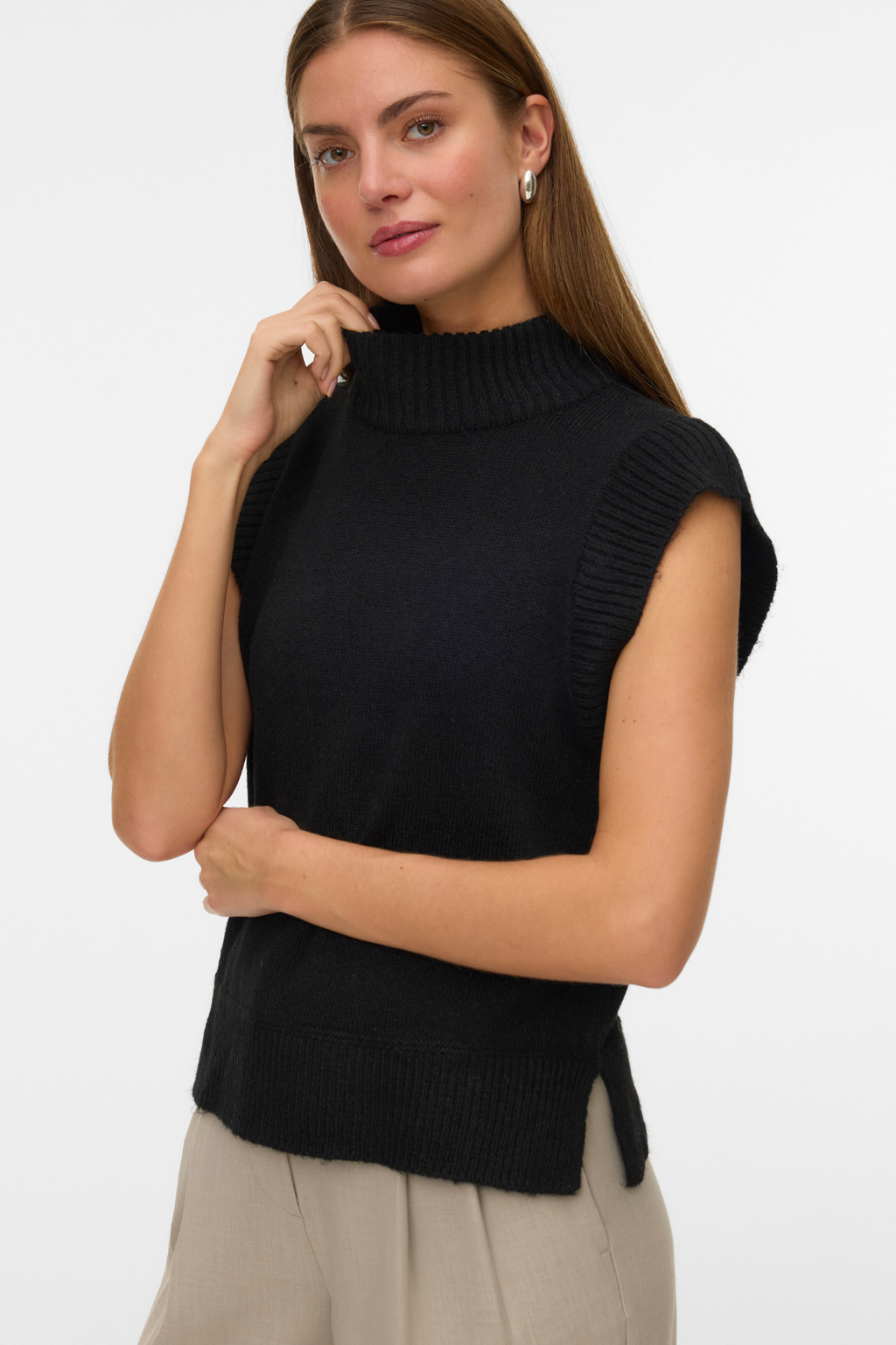 Wow Highneck Vest - Dubh