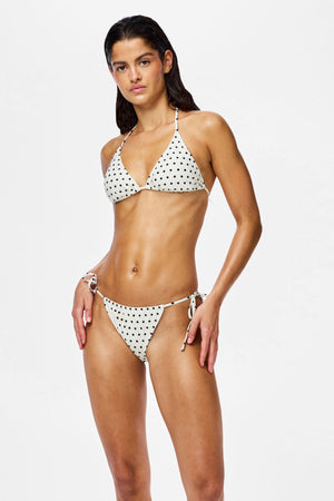 Baomi Bikini Tie Bottom - Egret-Black Dot