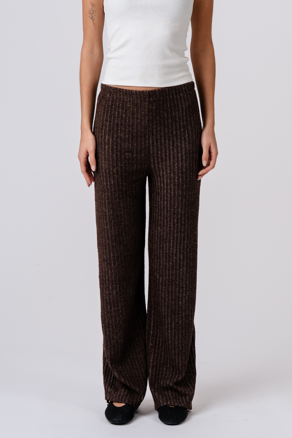 Ivy Knit Pants - Hnedá