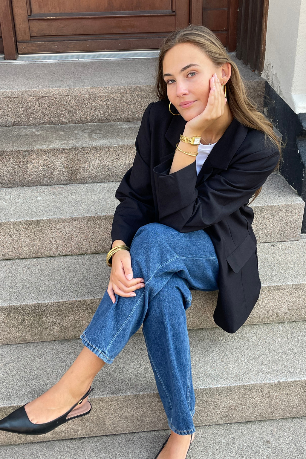 Predimenzioniran blejzer - crno