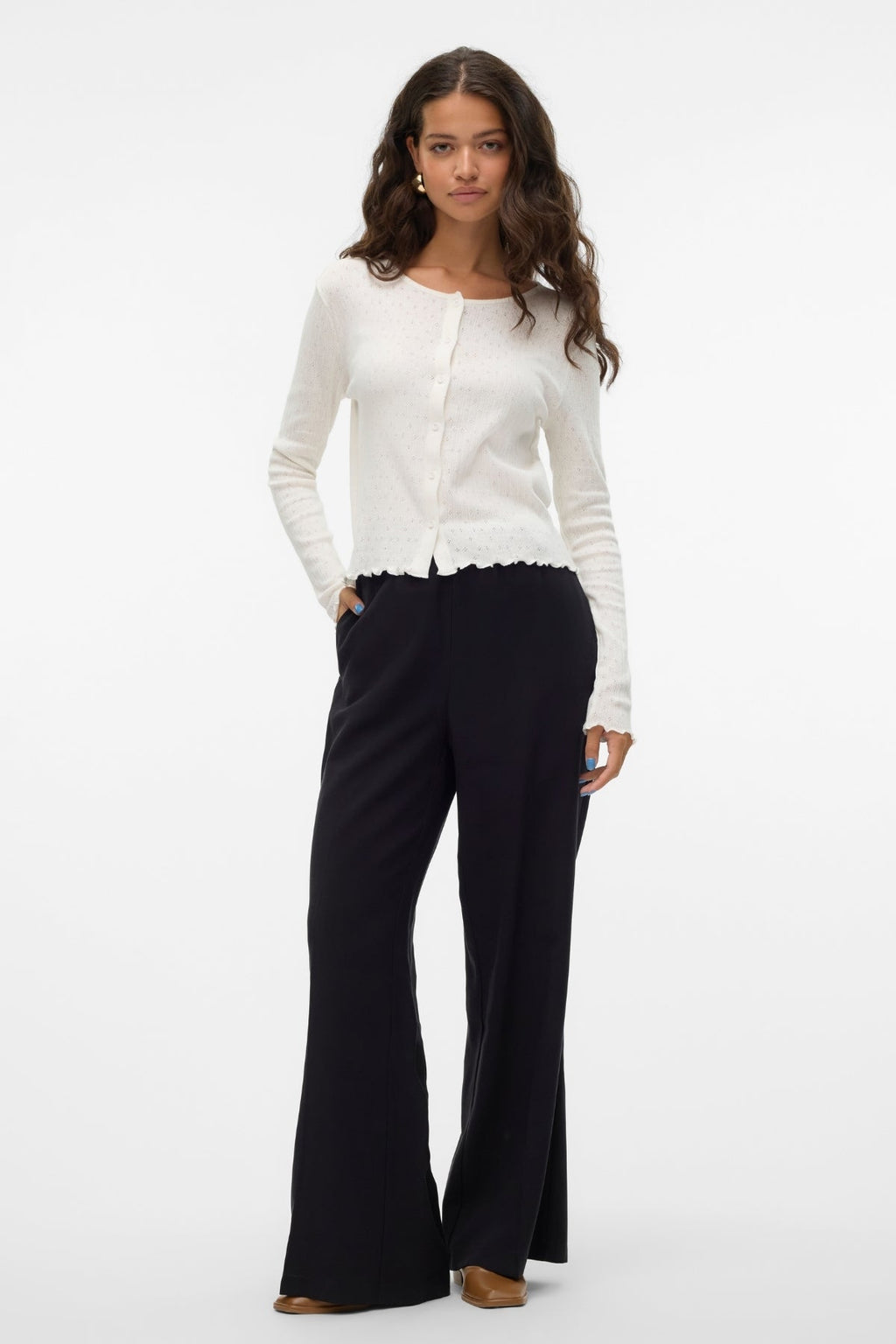 Isa O -Neck Cardigan - Snow White