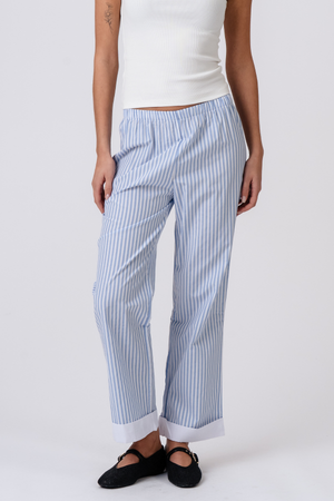 Layla stríocach Pants - Gorm éadrom