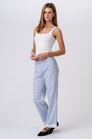 Layla stríocach Pants - Gorm éadrom