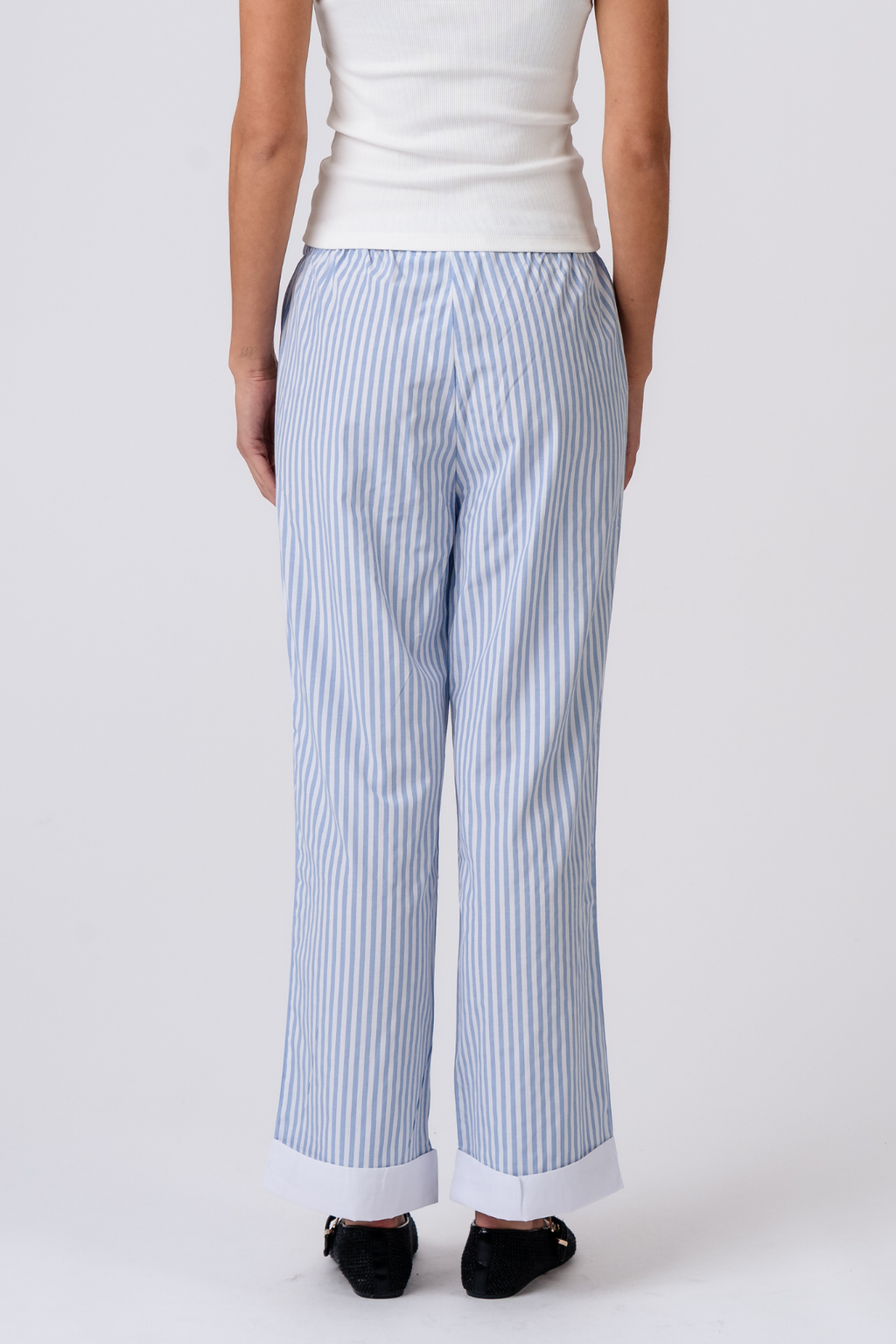 Layla stríocach Pants - Gorm éadrom