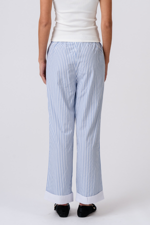 Layla stríocach Pants - Gorm éadrom