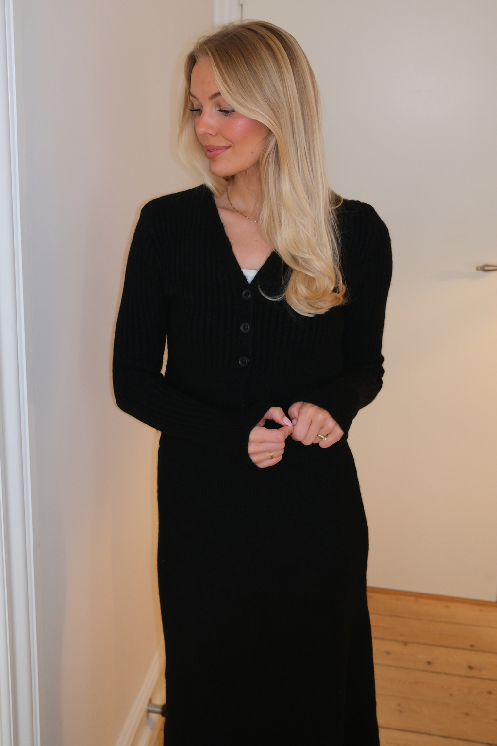 Pletená blúzka Nova Tie - Čierna