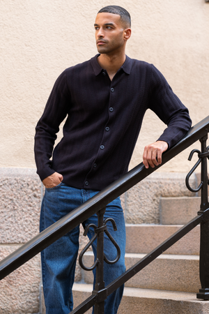 Arthur Knit Cardigan - Dark Navy