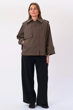 Elara Short Trenchcoat - Brown