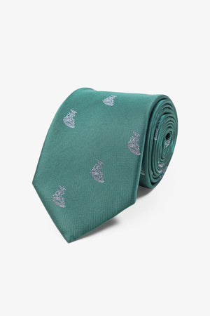 Tie - Green Ship Pattern