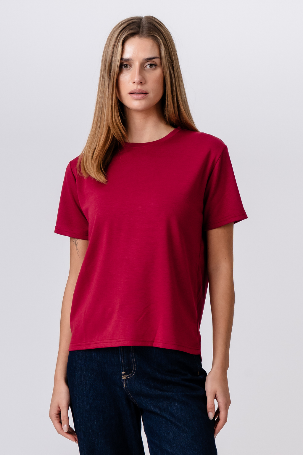 Leah Loose T-shirt - Burgundy