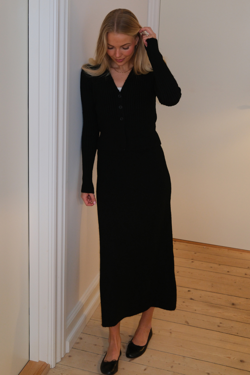 Pletena suknja Nova - crna