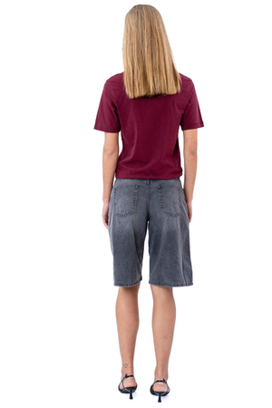 Boyfriend Tee - Burgundy Red