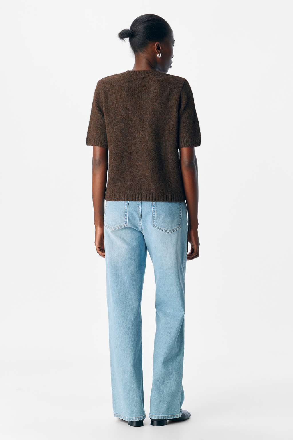 Aggia s/s pleteni pulover - brtva smeđa