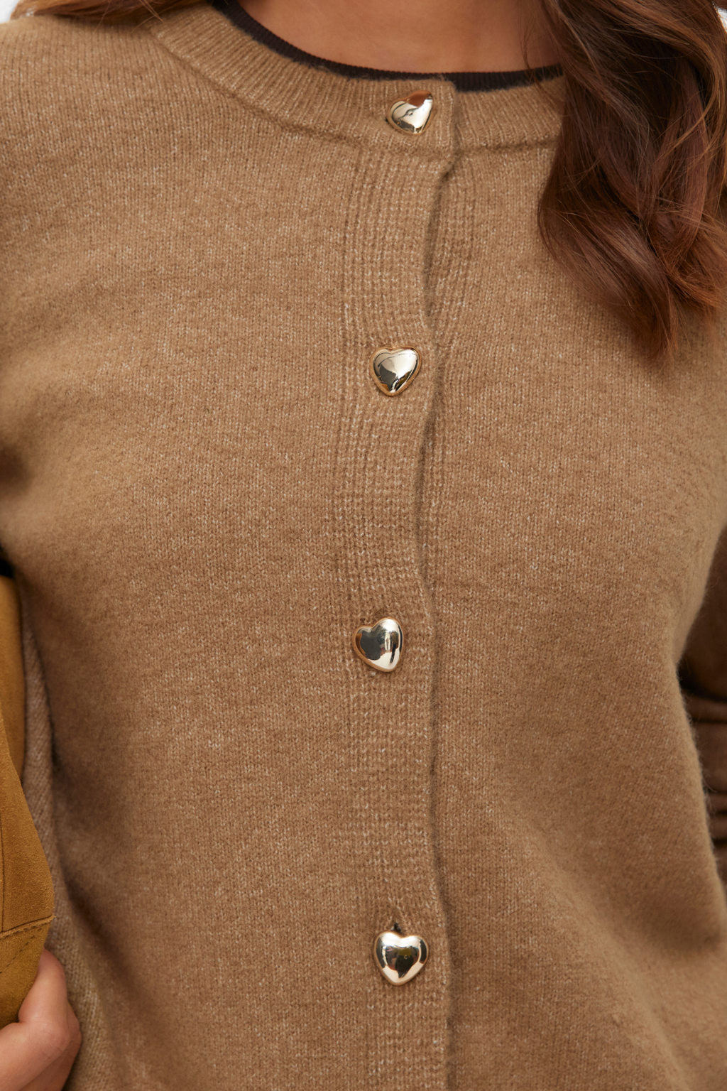 Fiona Short Button Cardigan - Silver Mink Melange