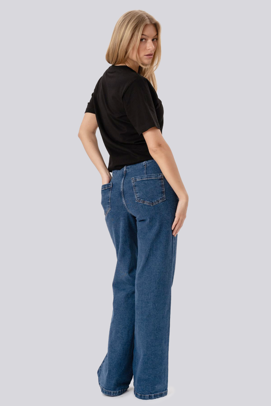 Miley Wide Jeans – stredne modré