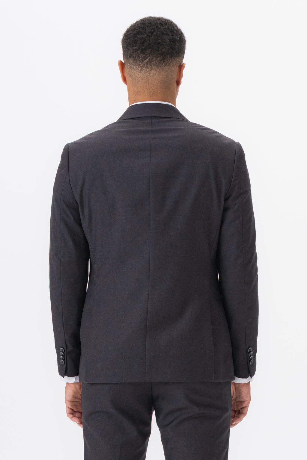 Premium Blazer dúbailte-breasted-liath-donn