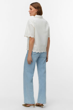 Lysa Color Brod Shirt - Bright White