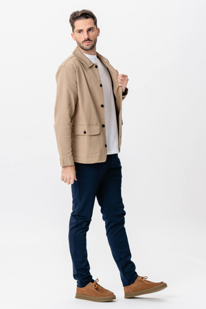 Twill Shirt Jacket - Dark Sand