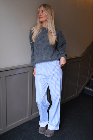 Layla stríocach Pants - Gorm éadrom