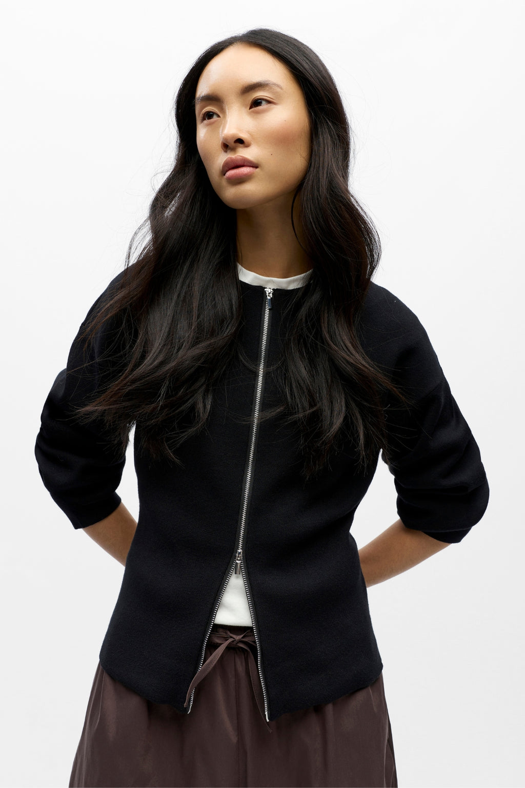 Reynard pleteni kardigan - crni