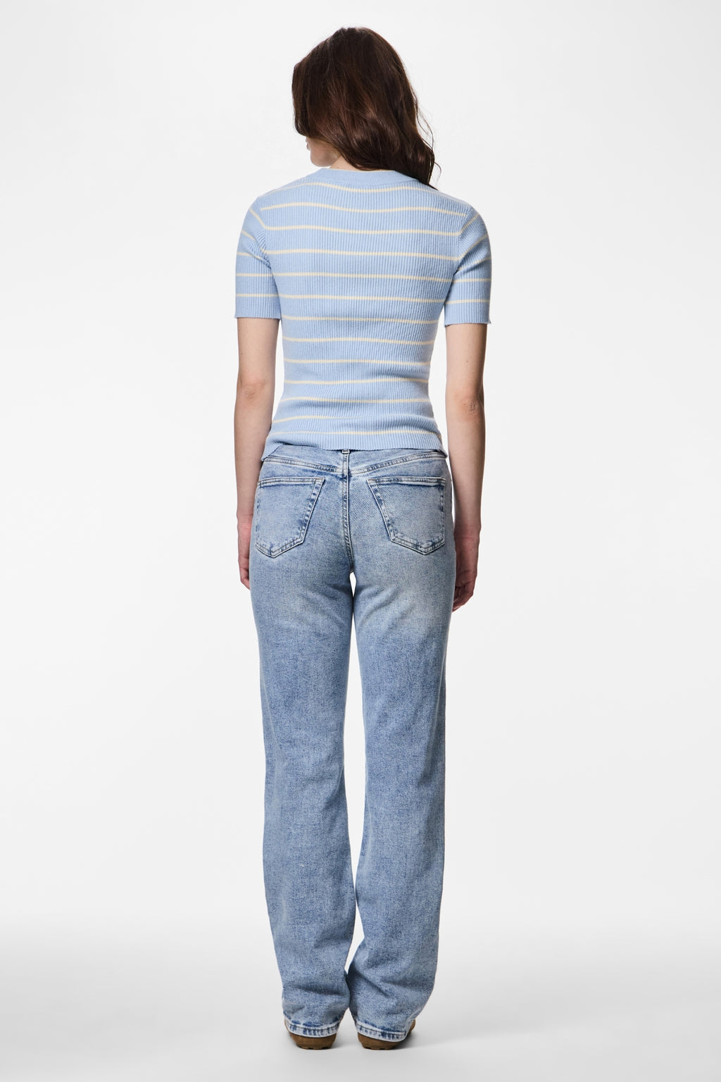 Mira pletivo s O-izrezom - plava breza od kašmira