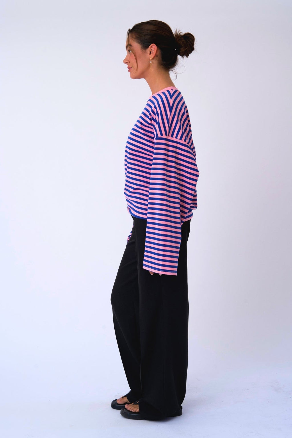 Cleo Blouse - Blue/Pink