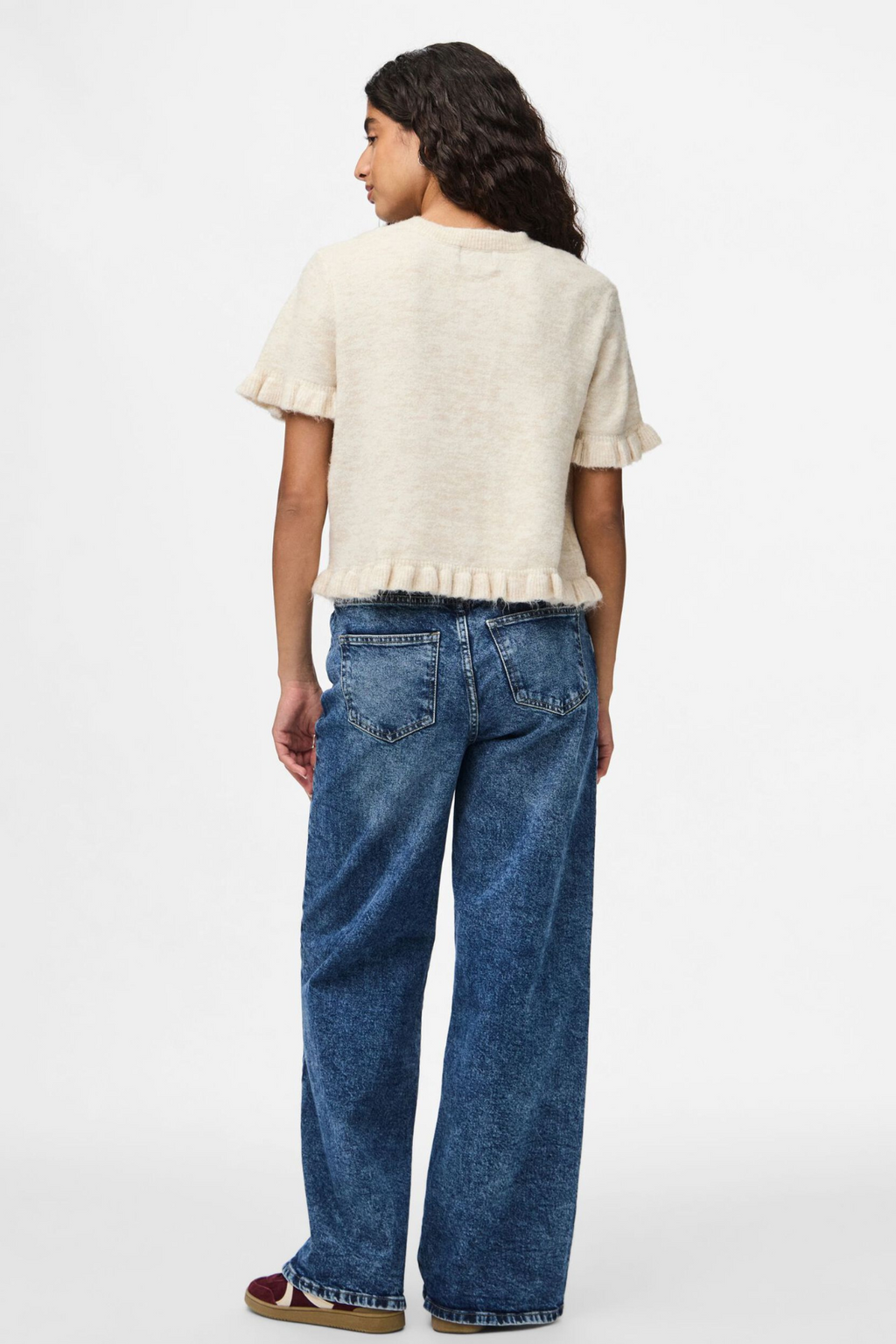 Lydia Frill Knit Cardigan - Birch