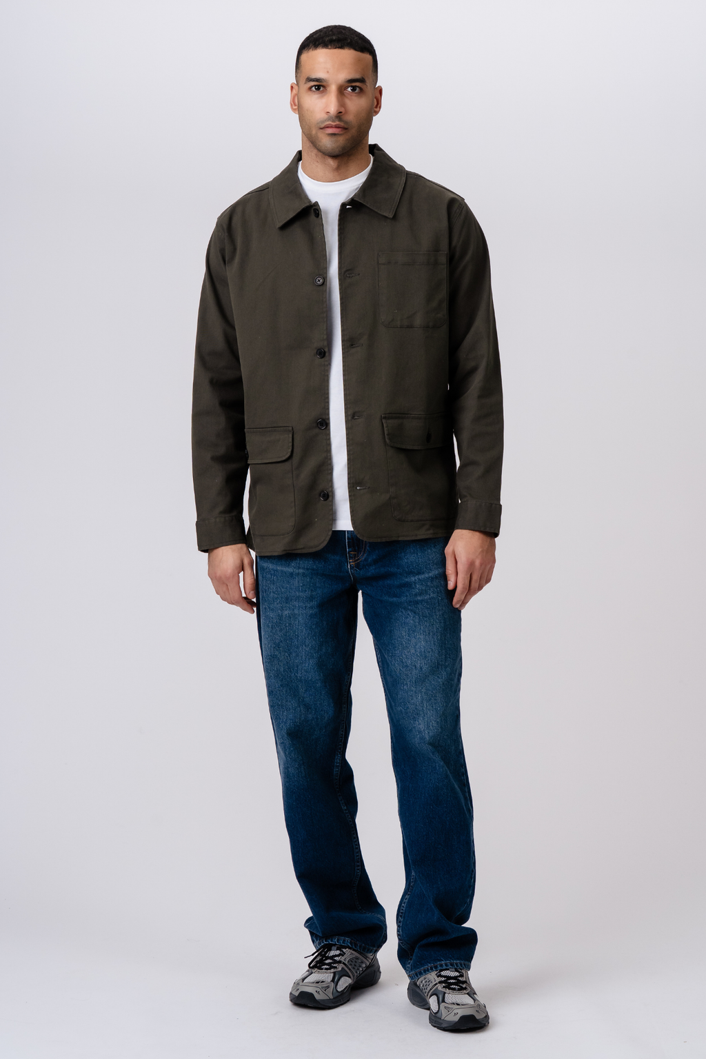 Twill Shirt Jacket - Dark Olive