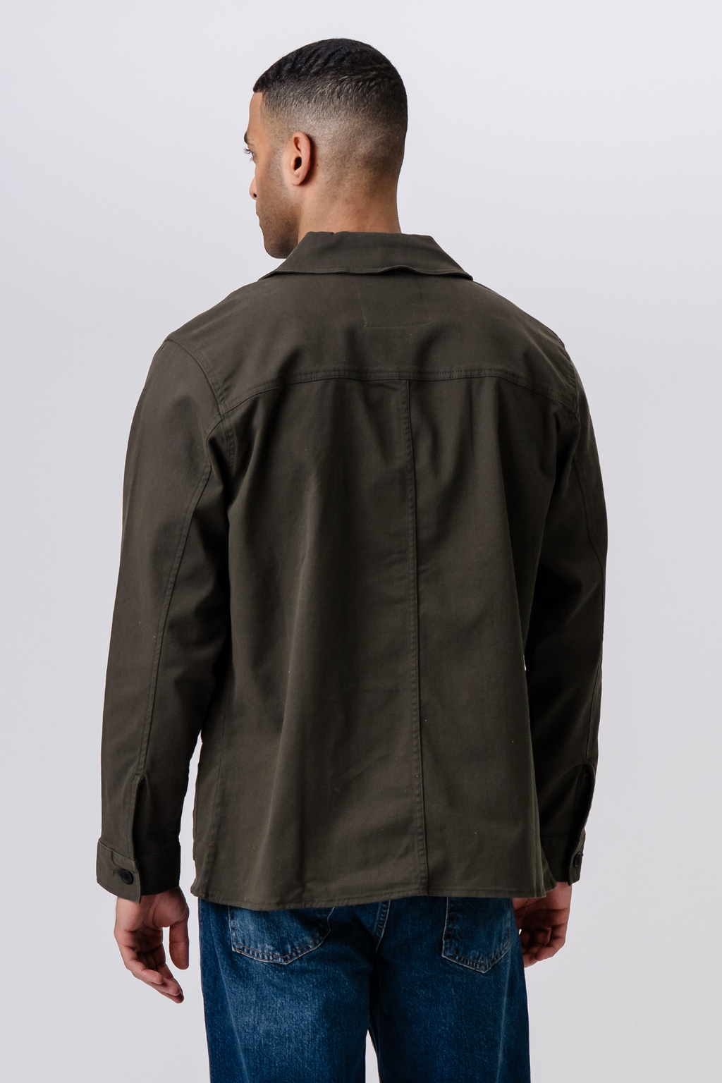Twill Shirt Jacket - Dark Olive