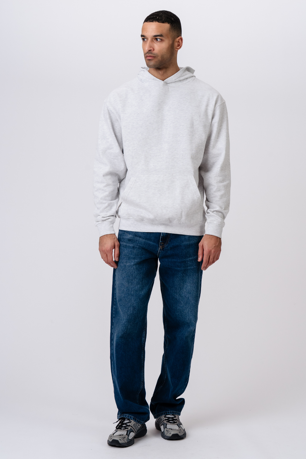 Hoodie Without Drawstring - Ash Grey