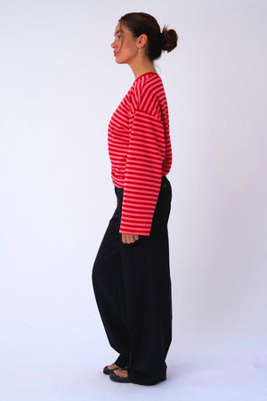 Cleo Blouse - Red/Pink