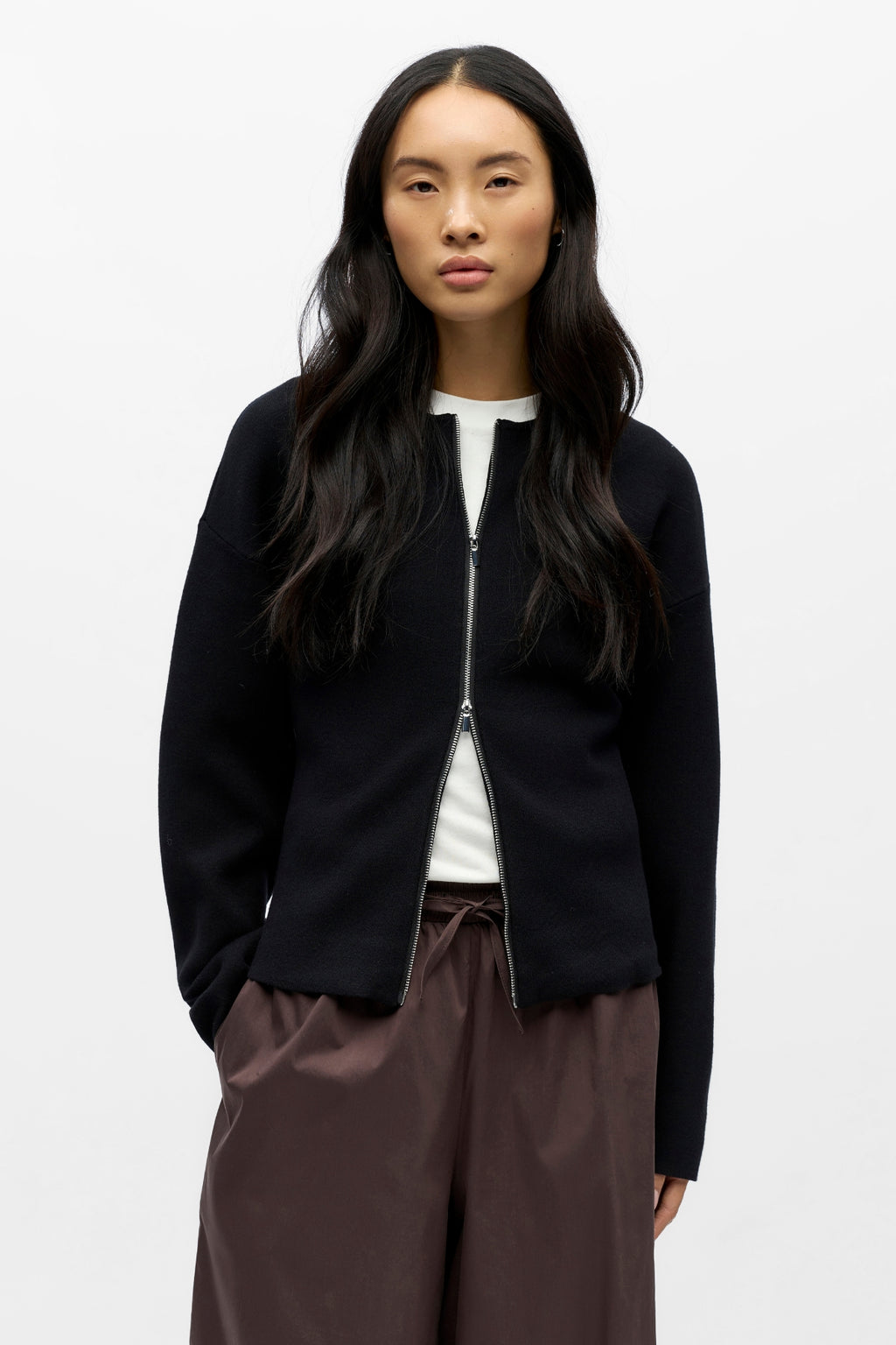 Reynard pleteni kardigan - crni