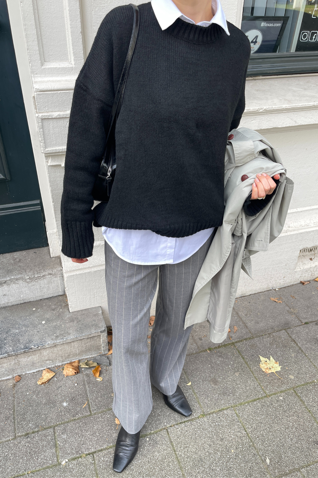 Lisa leathan pant AOP - Melange liath meánach