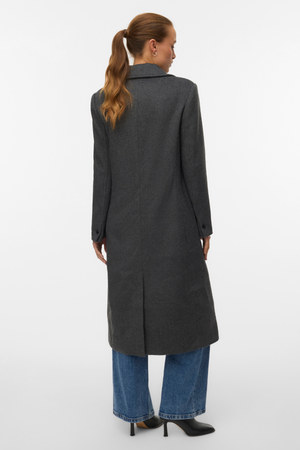 Garner Long Coat - Medium Grey Melange