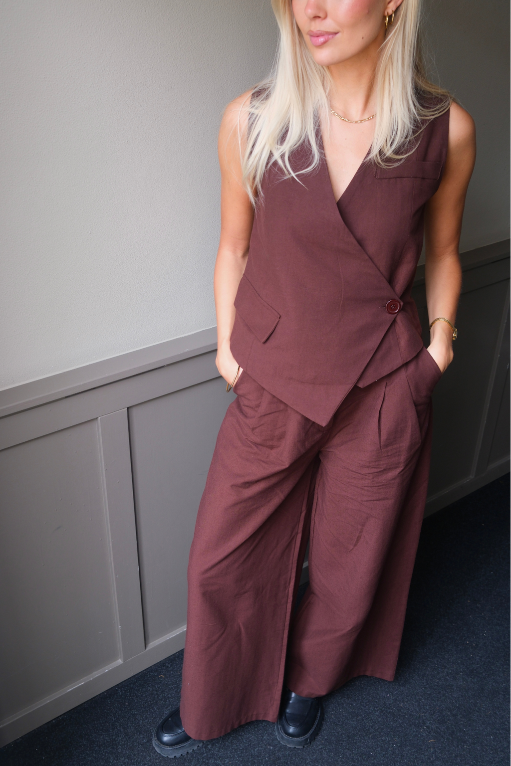 Melissa široký Pants Hnedý