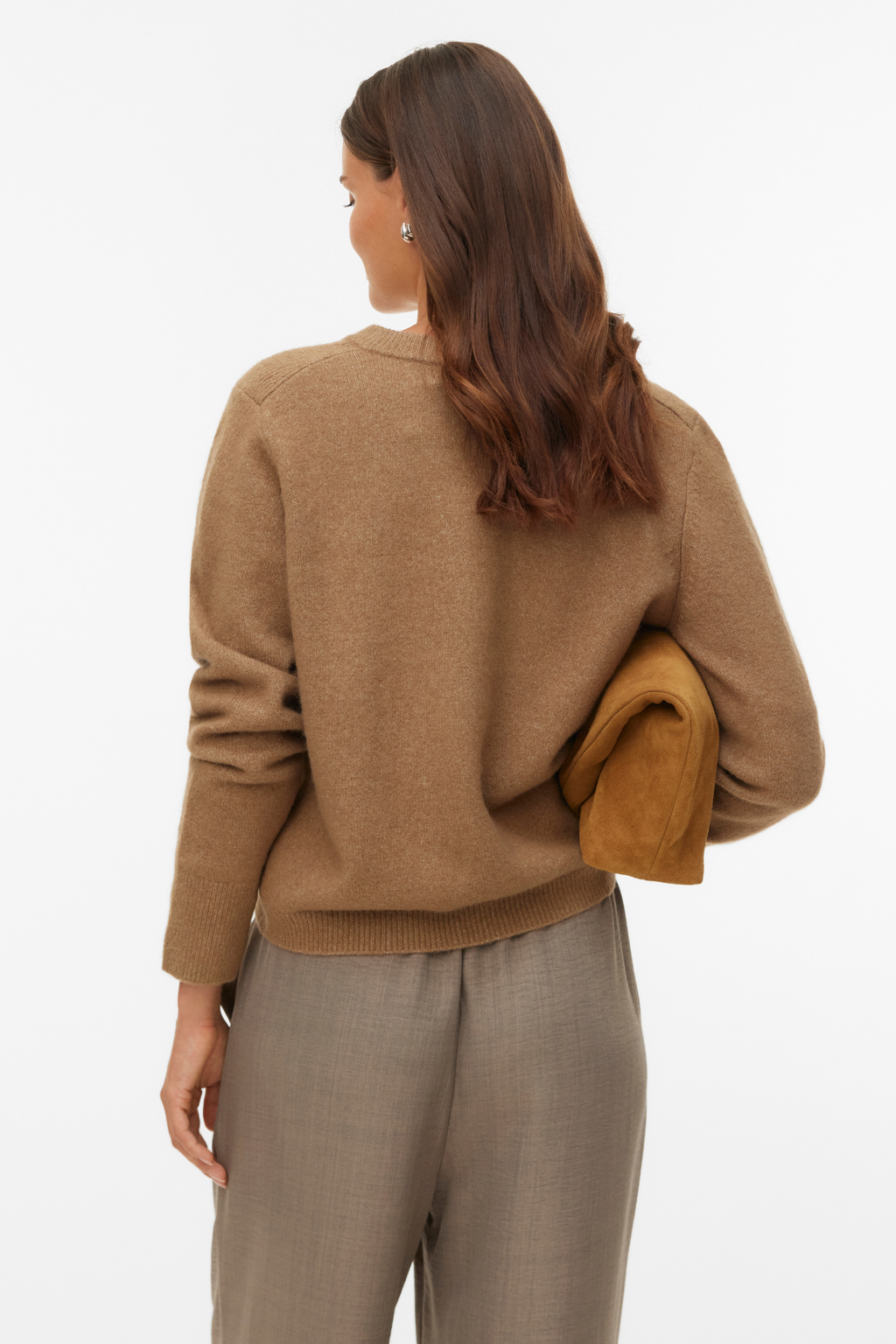 Fiona Short Button Cardigan - Silver Mink Melange