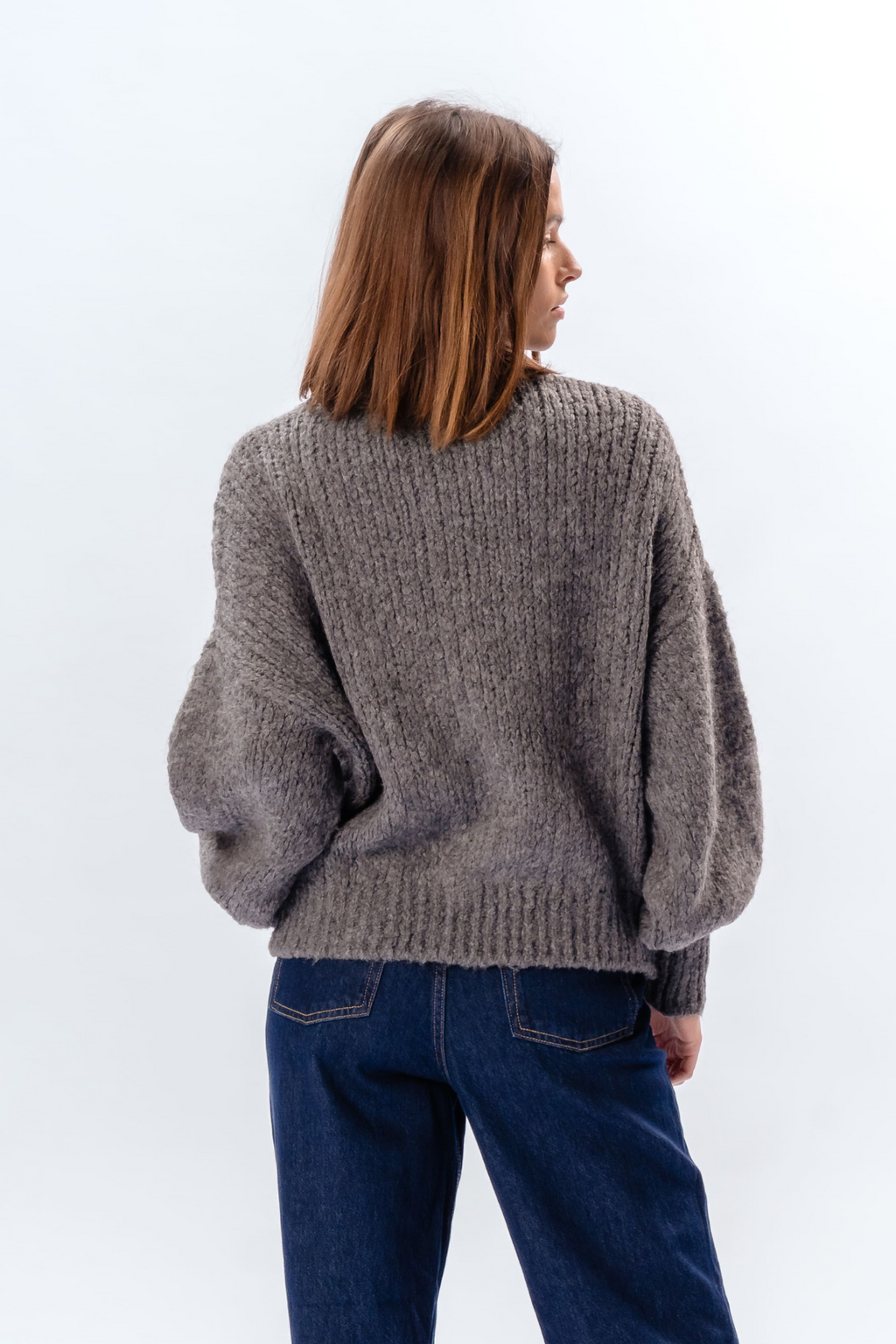 Emma Cable Knit - srednje siva