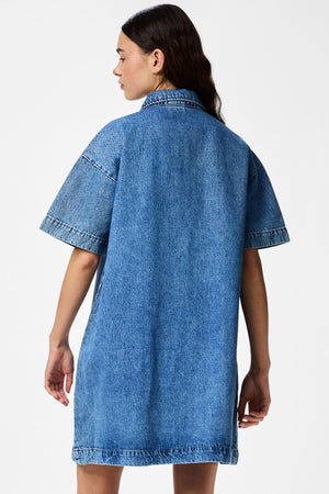 Sky A-Shape Denim Dress - Medium Blue Denim