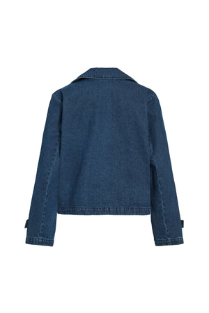 Nata Short Denim Trenchcoat - Dark Blue Denim