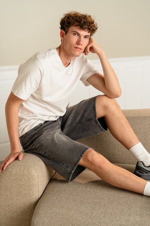 Denim Shorts Loose - Grey
