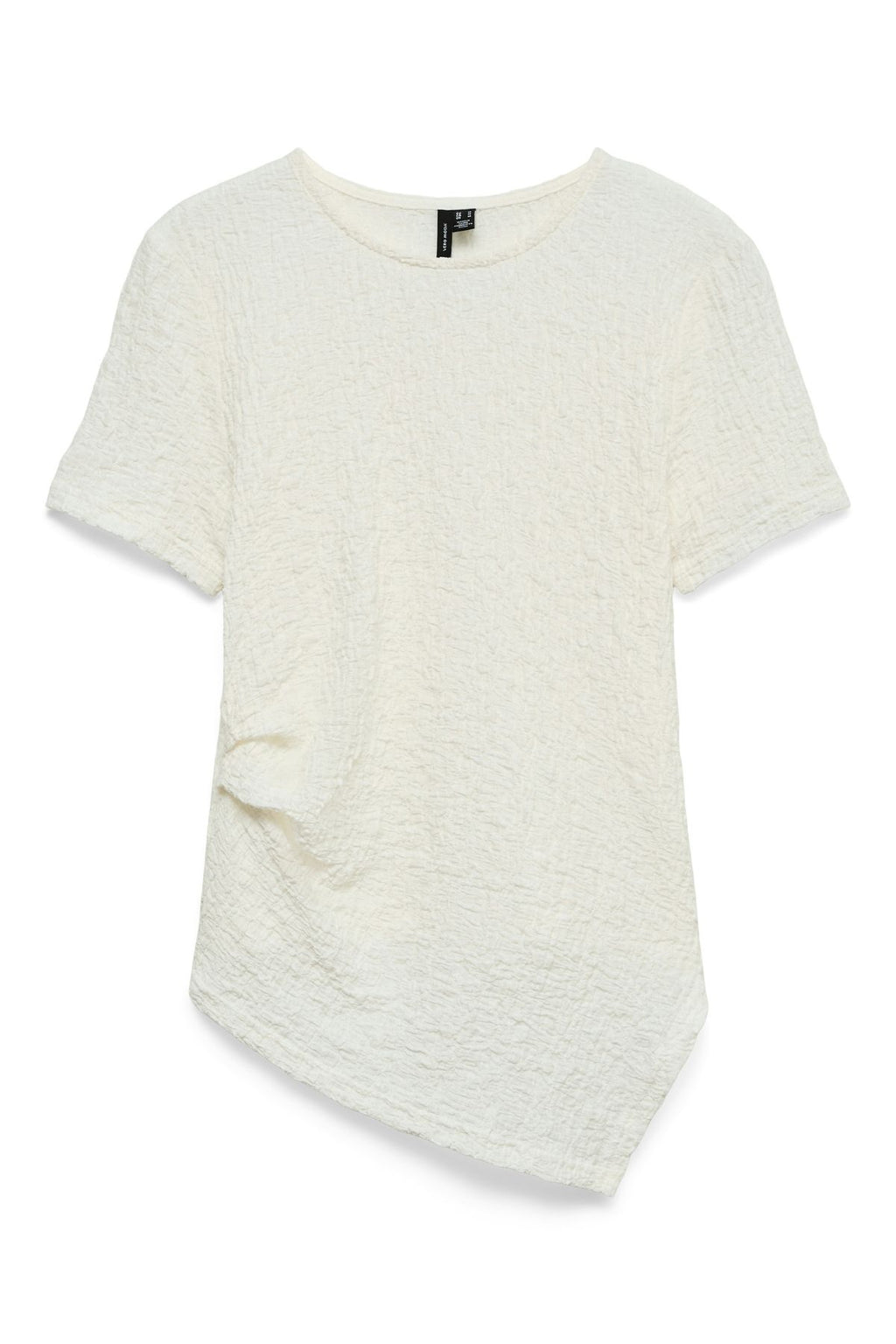 Alissia Asymmetrical o-Neck Top - Snow White