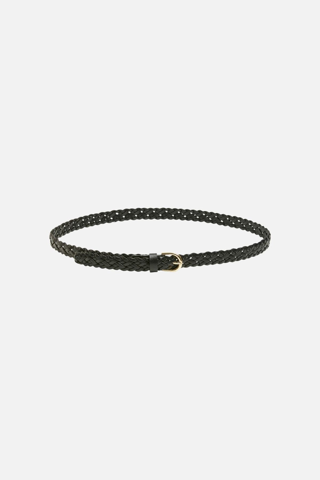 Avery Leathar Braided Slim Crios - dubh