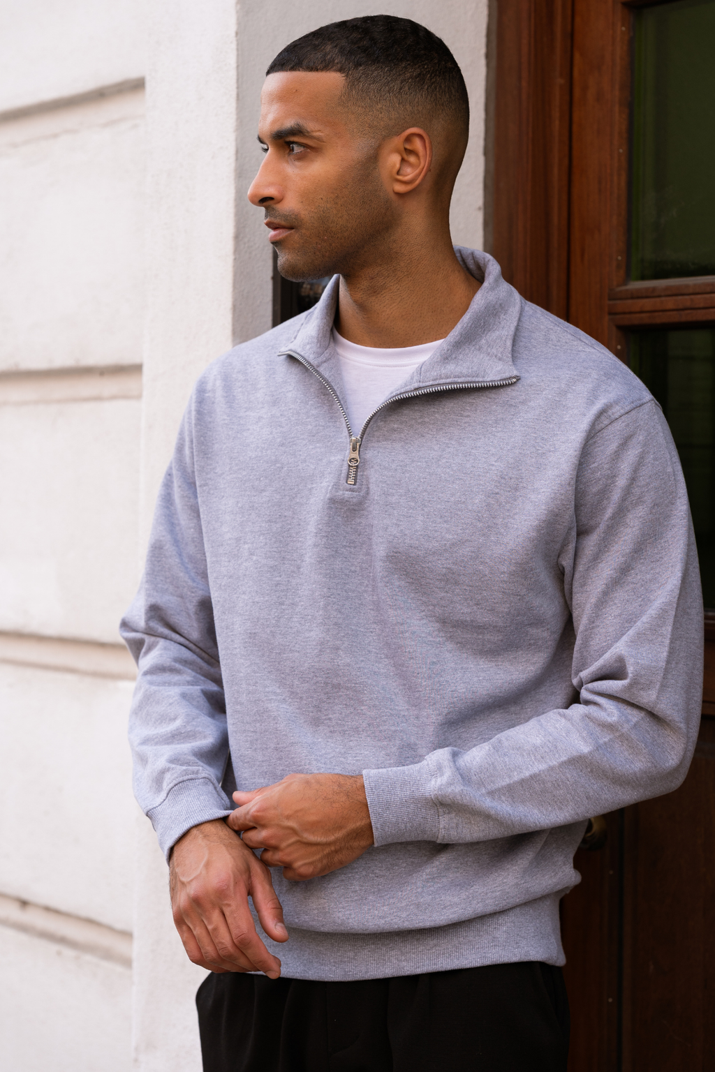 Sweatshirt Half Zip - Grey